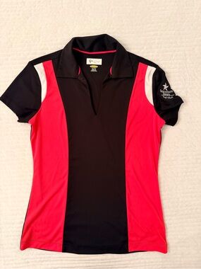 Greg Norman Collection Women’s Black, Red & White Polo Golf Shirt